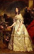 Franz Xaver Winterhalter Portrait of Victoria of Saxe Coburg and Gotha oil painting on canvas